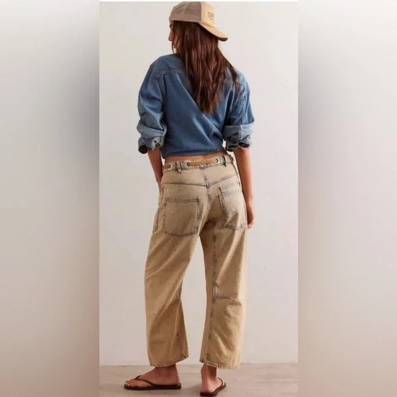 NWOT Free People We The Free Moxie Pull On Barrel Jeans - Picture 3 of 15